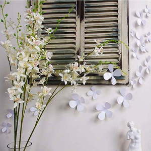 Sada 12 bílých adhezivních 3D samolepek Ambiance Flowers obraz