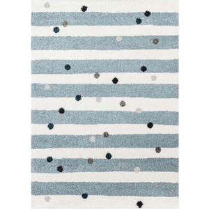 Bílo-modrý antialergenní dětský koberec 230x160 cm Stripes nad Dots - Yellow Tipi obraz