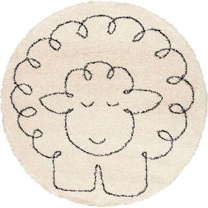 Béžový antialergenní dětský koberec ø 160 cm Fluffy Sheep - Yellow Tipi obraz