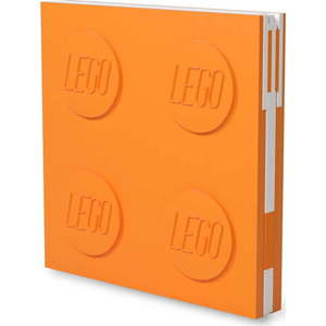 Oranžový čtvercový zápisník s gelovým perem LEGO®, 15, 9 x 15, 9 cm obraz