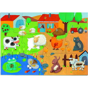 Dětské hmatové puzzle Djeco Farma obraz