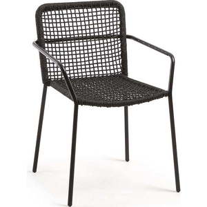 Černá zahradní židle s ocelovou konstrukcí Kave Home Bomer obraz