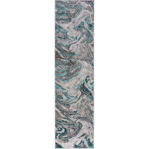 Šedo-modrý běhoun Flair Rugs Marbled, 60 x 230 cm obraz