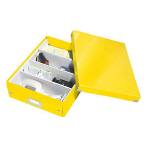 Žlutý kartonový úložný box s víkem 28x37x10 cm Click&Store – Leitz obraz