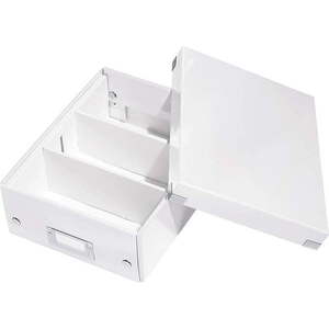 Bílý kartonový úložný box s víkem 22x28x10 cm Click&Store – Leitz obraz