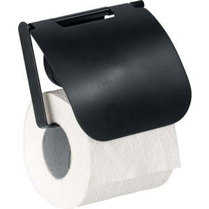 Černý nástěnný držák na toaletní papír Wenko Static-Loc® Plus obraz