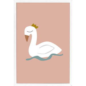 Nástěnný plakát v bílém rámu Bloomingville Mini Xander Swan, 45 x 65 cm obraz
