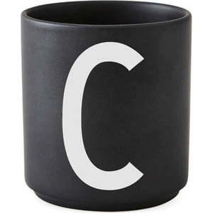 Černý porcelánový hrnek Design Letters Alphabet C, 250 ml obraz