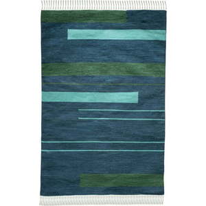 Tmavě modrý oboustranný venkovní koberec z recyklovaného plastu Green Decore Marlin, 90 x 150 cm obraz