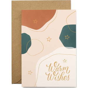 Vánoční přáníčko z recyklovaného papíru s obálkou Printintin Warm Wishes, formát A6 obraz