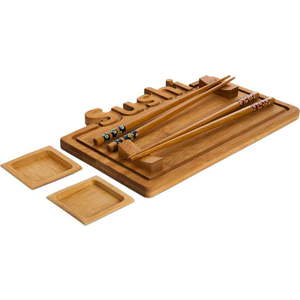 Set podnosu, talířků a hůlek na servírování sushi Bambum obraz