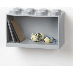 Dětská šedá nástěnná police LEGO® Brick 8 obraz