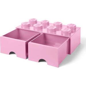 Světle růžový úložný box se dvěma šuplíky LEGO® obraz