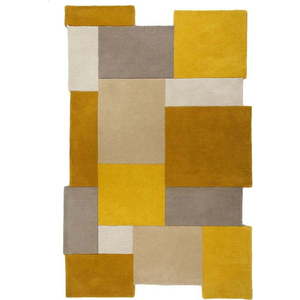 Žluto-béžový vlněný koberec Flair Rugs Collage, 150 x 240 cm obraz