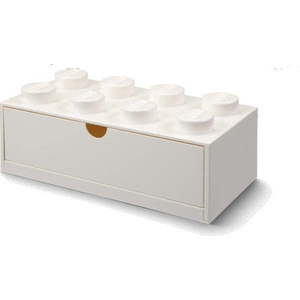 Bílý stolní box se zásuvkou LEGO® Brick, 31, 6 x 11, 3 cm obraz