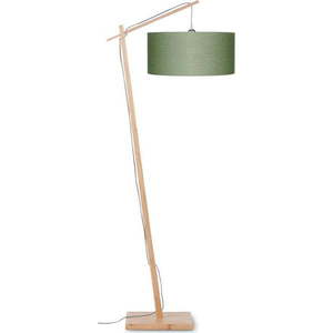 Stojací lampa se zeleným stínidlem a konstrukcí z bambusu Good&Mojo Andes obraz