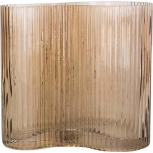Světle hnědá skleněná váza PT LIVING Wave, výška 18 cm obraz