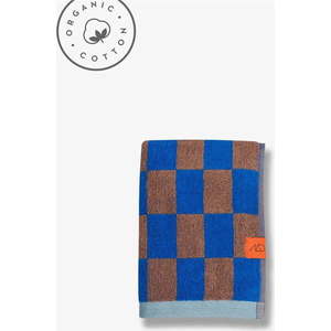 Modro-hnědý ručník z bio bavlny 50x90 cm Retro – Mette Ditmer Denmark obraz