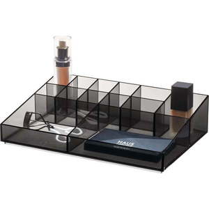 Matně černý koupelnový organizér na kosmetiku z recyklovaného plastu Cosmetic Station – iDesign obraz