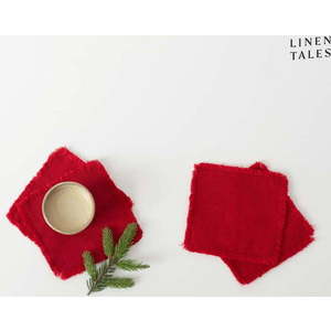 Červené podtácky v sadě 4 ks – Linen Tales obraz