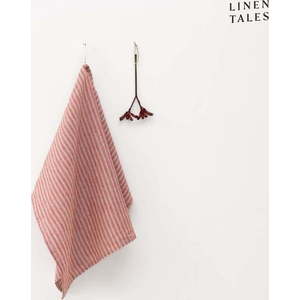 Lněná utěrka 45x65 cm Red Natural Stripes – Linen Tales obraz