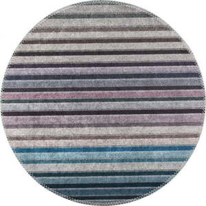 Modro-šedý pratelný kulatý koberec ø 80 cm – Vitaus obraz