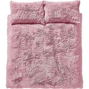 Růžové mikroplyšové povlečení Catherine Lansfield Cuddly, 135 x 200 cm obraz