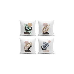 Sada 4 dekorativních povlaků na polštáře Minimalist Cushion Covers Geometric Leaf, 45 x 45 cm obraz
