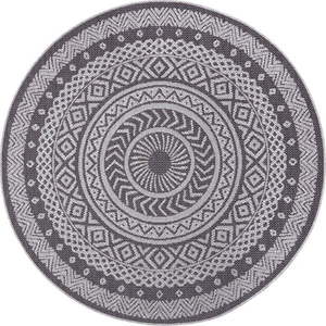 Šedý venkovní koberec Ragami Round, ø 120 cm obraz