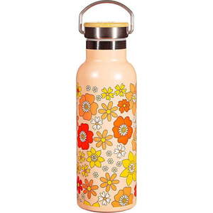 Oranžová nerezová dětská lahev 500 ml 70s Floral - Sass & Belle obraz