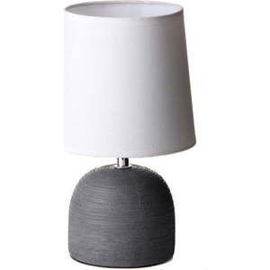 Šedá keramická stolní lampa s textilním stínidlem (výška 27, 5 cm) – Casa Selección obraz