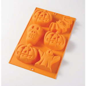 Oranžová silikonová forma na pečení Lékué Halloween Mould obraz