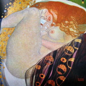 Obraz - reprodukce 45x45 cm Danae, Gustav Klimt – Fedkolor obraz