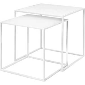 Bílé kovové konferenční stolky v sadě 2 ks 40x40 cm Fera – Blomus obraz