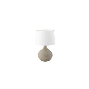 Bílo-hnědá stolní lampa z keramiky a tkaniny Trio Martin, výška 29 cm obraz
