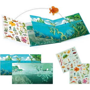 Set knihy s přemístitelnými samolepkami Djeco Sea Sticker Story obraz
