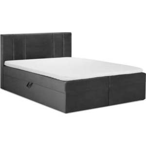 Tmavě šedá boxspring postel s úložným prostorem 180x200 cm Afra – Mazzini Beds obraz