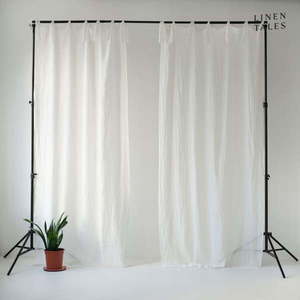 Bílá lněná záclona 130x300 cm White – Linen Tales obraz