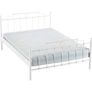 Bílá kovová dvoulůžková postel s roštem 160x200 cm Hatkus – Kalune Design obraz