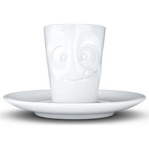 Bílý mlsný porcelánový šálek na espresso s podšálkem 58products, objem 80 ml obraz