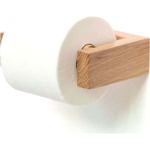 Nástěnný držák na toaletní papír z dubového dřeva Wireworks Mezza obraz
