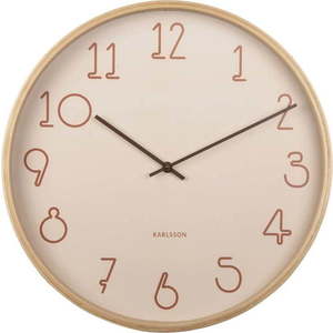 Béžové nástěnné hodiny Karlsson Sencillo, ø 40 cm obraz