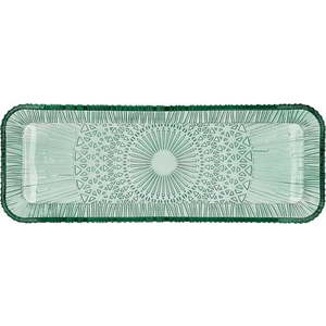 Zelený skleněný servírovací talíř 14x38 cm Kusintha – Bitz obraz