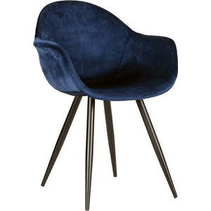 Tmavě modré sametové jídelní židle v sadě 2 ks Forli – LABEL51 obraz