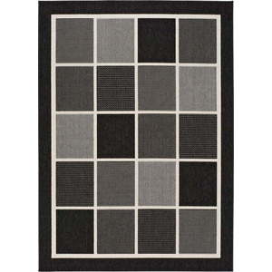 Černošedý venkovní koberec Universal Nicol Squares, 140 x 200 cm obraz
