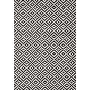Černo-bílý venkovní koberec NORTHRUGS Karo, 160 x 230 cm obraz