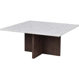 Bílo-hnědý mramorový konferenční stolek 90x90 cm Brooksville - Rowico obraz