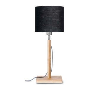 Stolní lampa s černým stínidlem a konstrukcí z bambusu Good&Mojo Fuji obraz