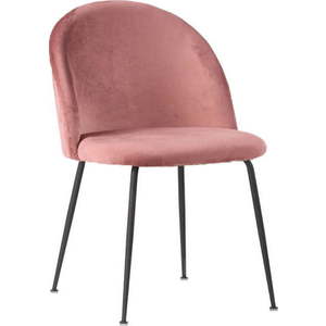 Sada 2 růžových sametových jídelních židlí House Nordic Geneve obraz