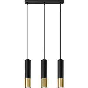 Závěsné svítidlo s kovovým stínidlem v černo-zlaté barvě 45x6 cm Longbot - Nice Lamps obraz